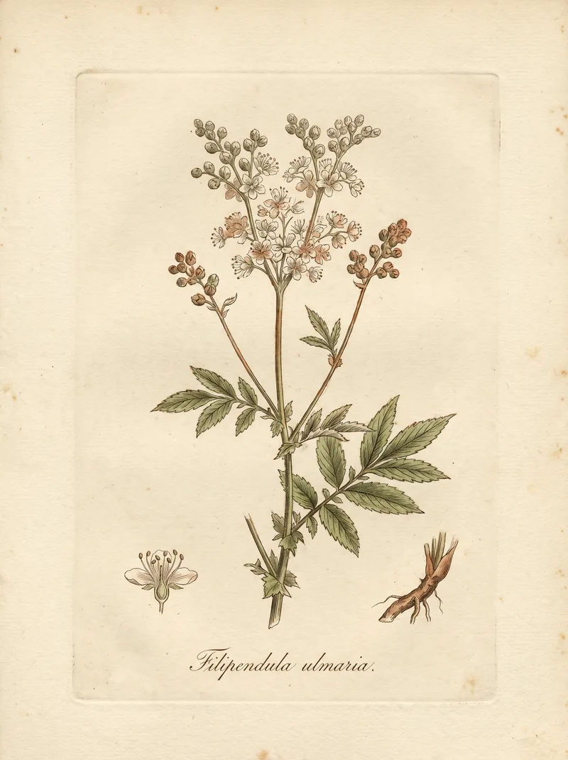 Meadowsweet botanical plate